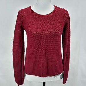 Banana Republic Red Chunky Basket Knit Sweater  S